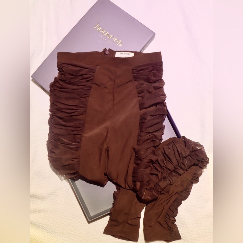 House of Cb - Brown Ruffled Shear Pants